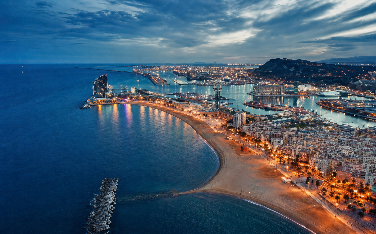 Destino y costa de Barcelona